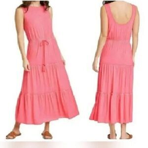 ‎Knox Rose Maxi Dress Pink Sleeveless Tiered Size Large